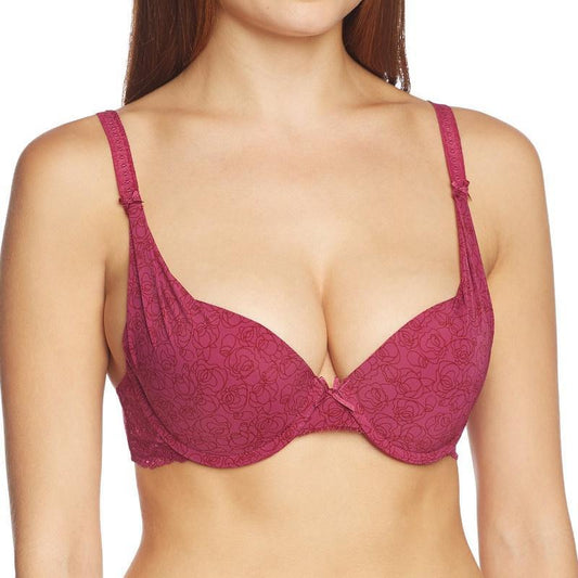 Sujetador Push-Up Sassa Fuchsia con Escote Pronunciado