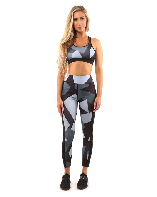 Conjunto Bondi - Leggings y Sujetador Deportivo - Negro/Gris