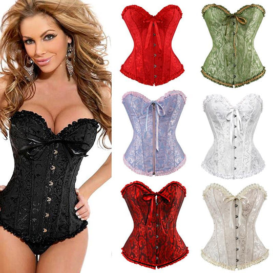X Mujeres atractivas ropa steampunk gótica Corsés de talla grande con cordones y ballenas
